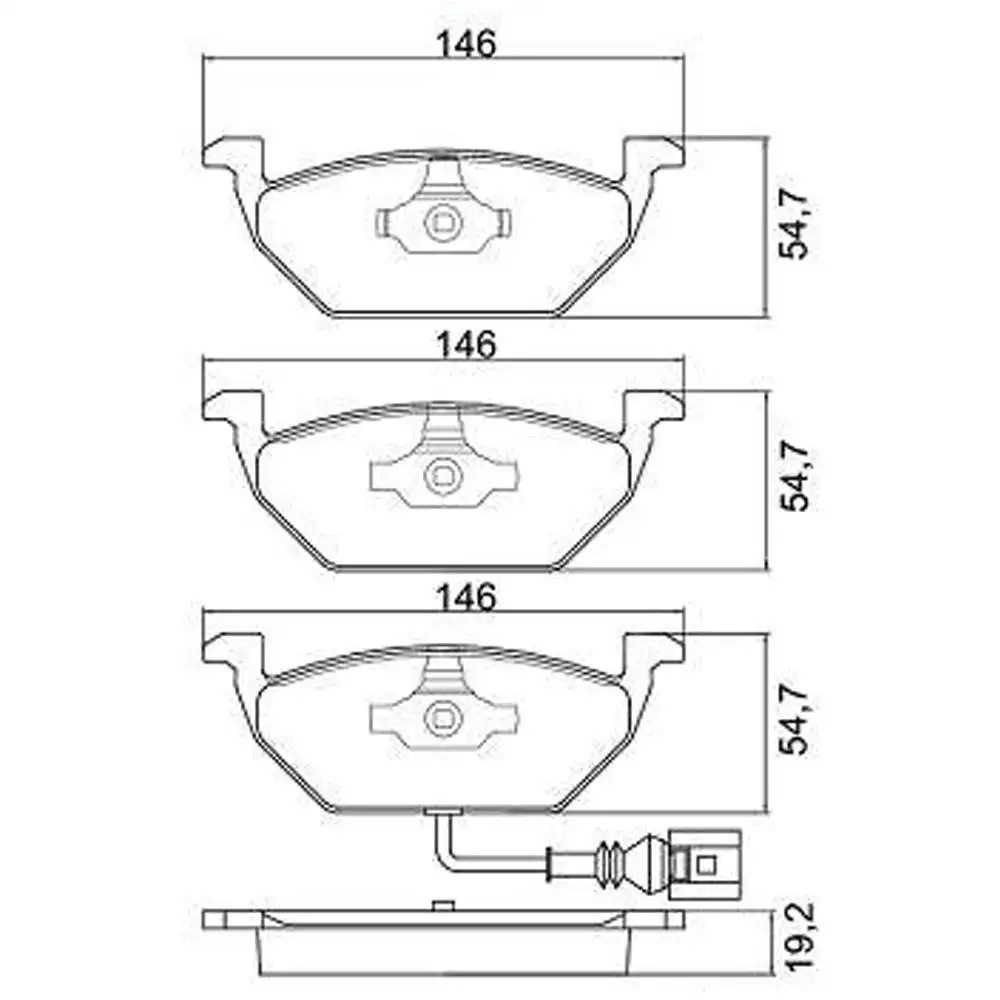 PASTILHA FREIO DIANTEIRA GOLF 1.6 2.0 1999/ TEVES COM ALARME