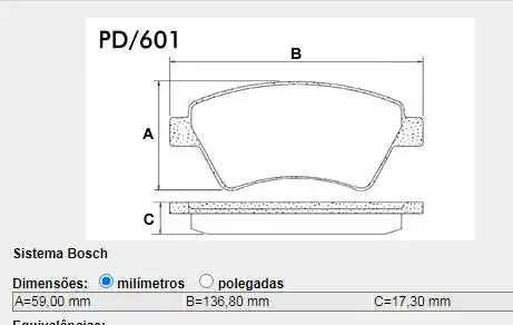 PASTILHA FREIO DIANTEIRA RENAULT MEGANE 2003/
