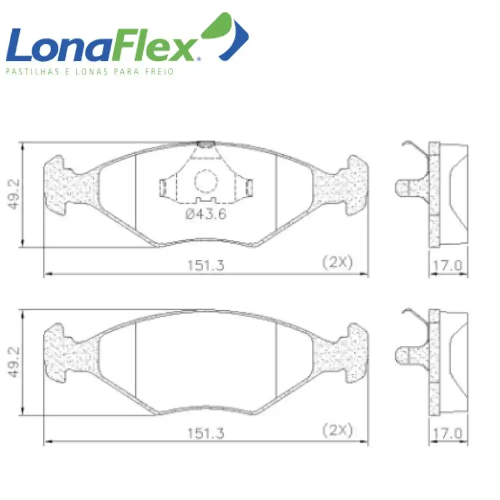 PASTILHA FREIO DIANTEIRA FIAT FIORINO 1994/ SISTEMA TEVES