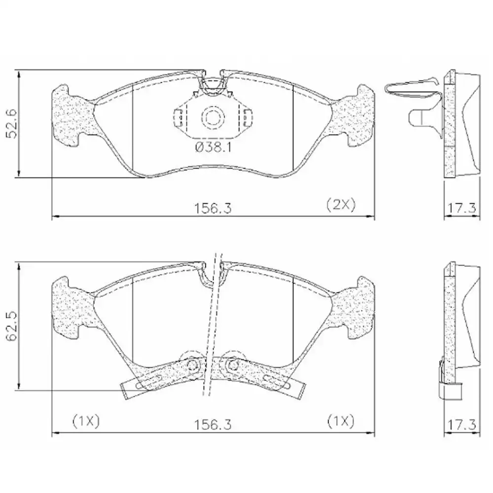 PASTILHA FREIO DIANTEIRA MERIVA 1.8 8V 2002 A 2010 ARO 14