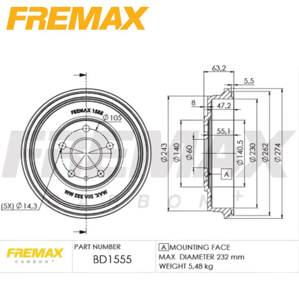 TAMBOR FREIO TRASEIRO TRACKER 1.4 16V 2017 A 2023