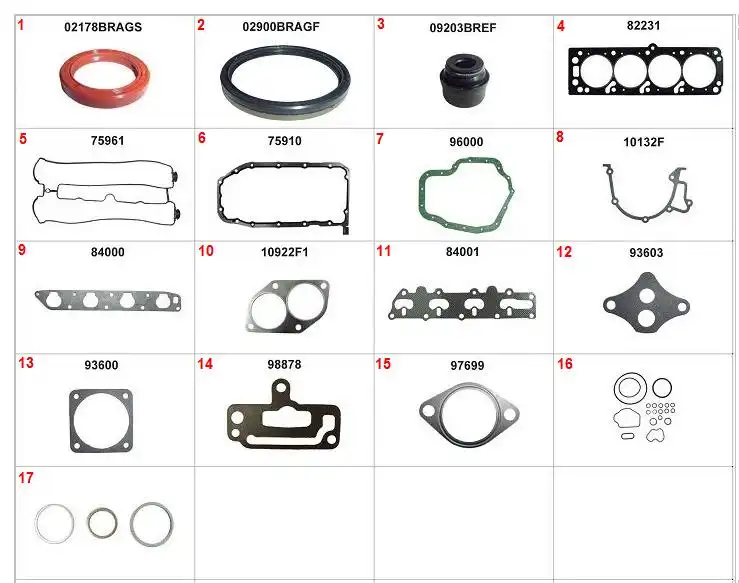 JUNTA MOTOR VECTRA 2.0 16V GASOLINA 1993 A 1997 FIBRA