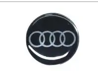 EMBLEMA CALOTA RESINADO (AUDI) PRETO 51MM