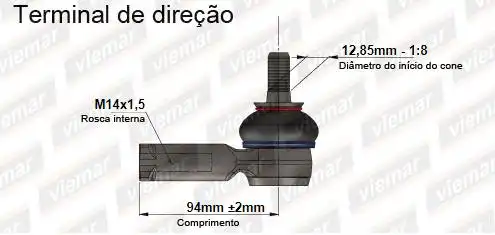 PONTEIRA DIRECAO NEW FIESTA 2011/ ECOSPORT 2012/ KA 14/ ESQ