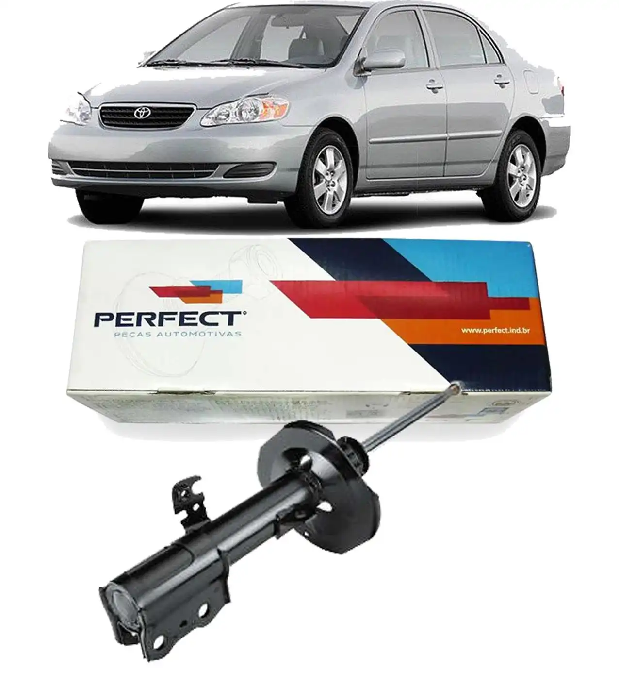 AMORTECEDOR DIANTEIRO TOYOTA COROLLA 2002 A 2008 DIREITO