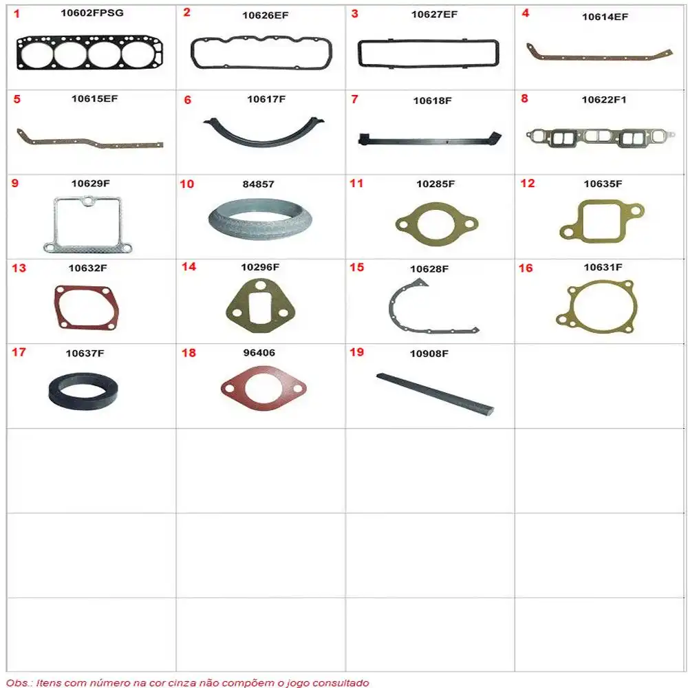 JUNTA MOTOR OPALA 4 CIL ALC/GAS S/ RETENTOR