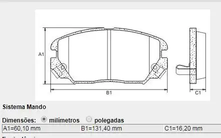 PASTILHA FREIO DIANTEIRA HYUNDAI AZERA 3.3 V6 2007 A 2011
