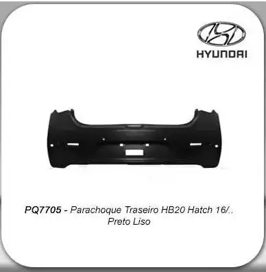 PARACHOQUE TRAS HYUNDAI HB20 HATCH 2016 EM DIANTE PRETO LISO