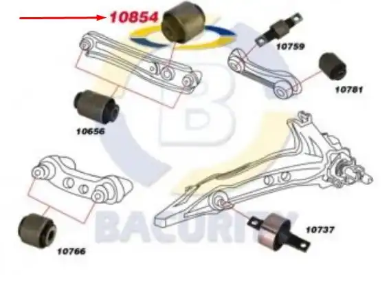 BUCHA BRACO TRAS HONDA CIVIC 92/00 (INFERIOR) CENTRAL