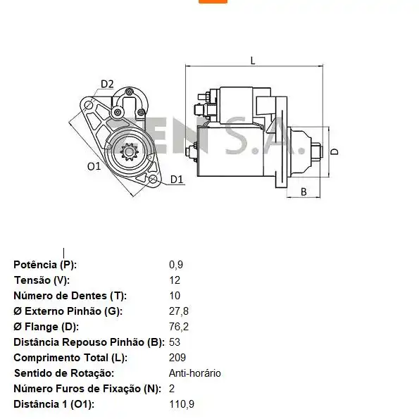 MOTOR PARTIDA GOL 1.0 MI 1997 A 2010