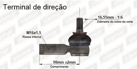 PONTEIRA DIRECAO AMAROK 2010 A 2022 ESQ