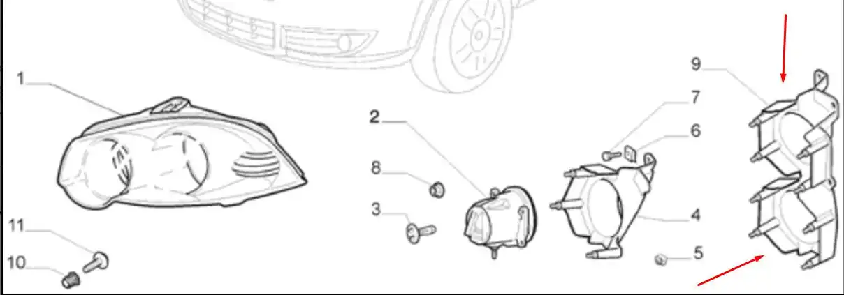 SUPORTE FAROLETE FIAT PALIO WEEKEND 2008 A 2020 (PARTE INTER