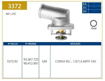 VALVULA TERMOSTATICA CORSA 1.0 1.6 16V 1995 A 2009