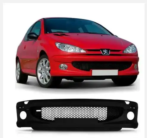 PARACHOQUE DIANT PEUGEOT 206 2004 A 2012 PRETO LISO C/FAROLE