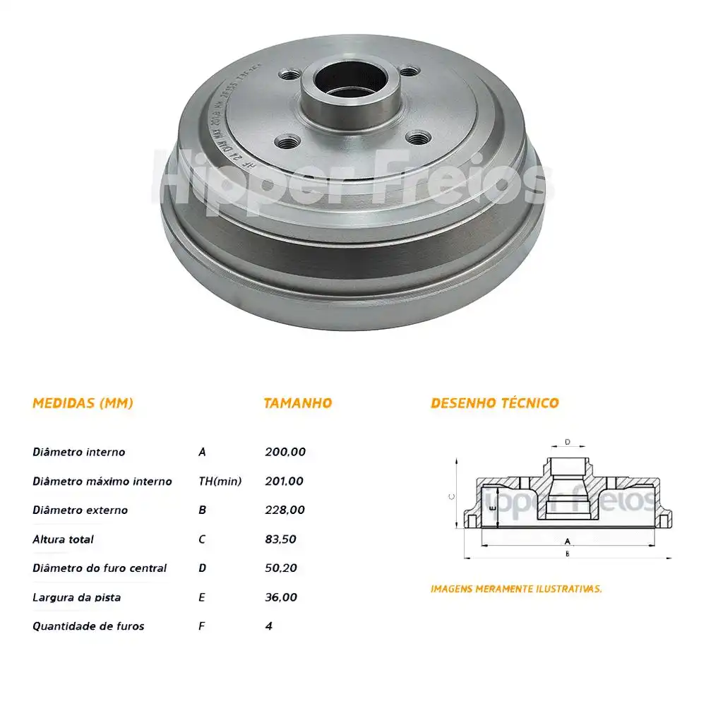 TAMBOR FREIO TRASEIRO CORSA 1994 A 2001 COM CUBO