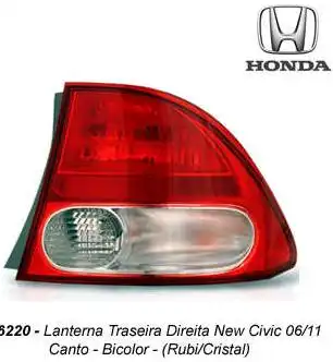SINAL TRAS HONDA NEW CIVIC 06/11 DIR (CANTO)