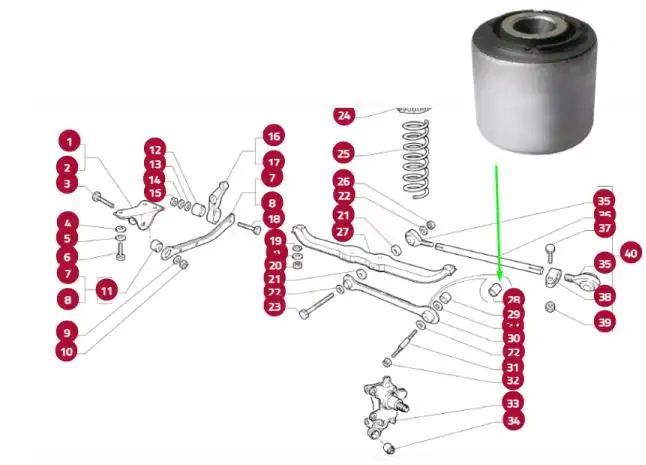 BUCHA BRACO TRANVERSAL SUSP.TRAS TEMPRA (PEQ) 10X30,2X30