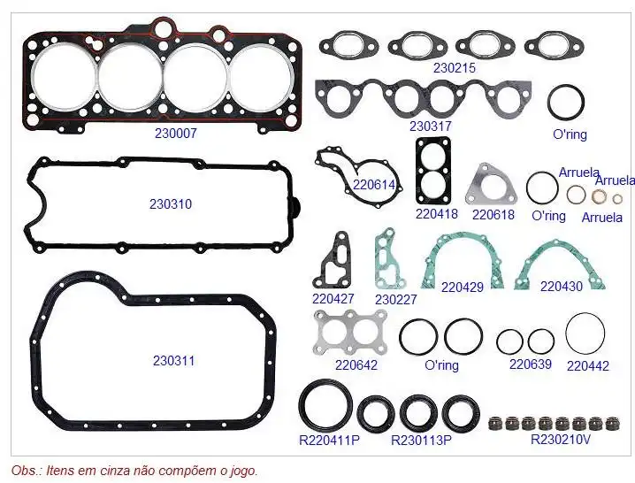 JUNTA MOTOR GOL 96/ POLO MOTOR AP 2.0 96/ C/RETENTOR