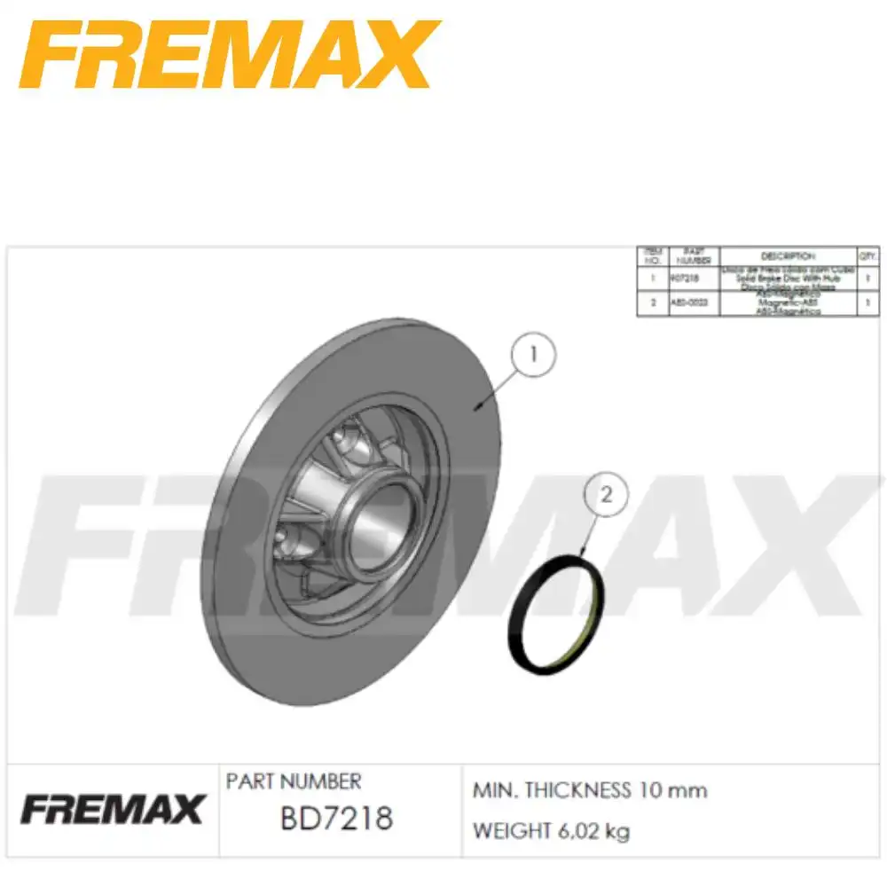 DISCO FREIO TRASEIRO CITROEN C4 PICASSO 2009 A 2014 SOLIDO