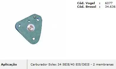 DIAFRAGMA CARBURADOR SANTANA,MONZA 2E/3E