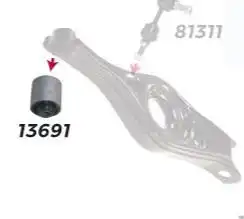 BUCHA BANDEJA SUSPENSAO TRASEIRA HYUNDAI I30 2007 A 2012