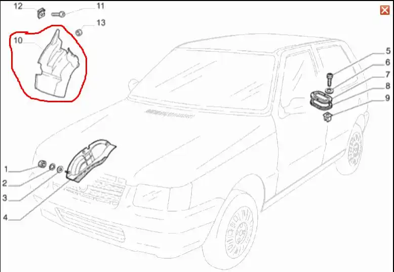 PROTETOR PARALAMA DIANT FIAT UNO DIR 04/13 (PTE DIANT)