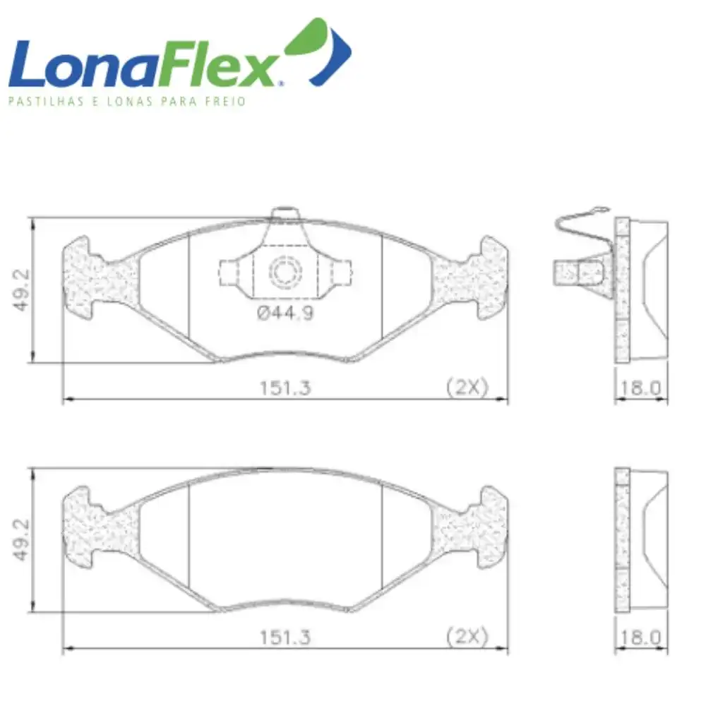 PASTILHA FREIO DIANTEIRA FIAT PALIO 1.0 1.4 2009/