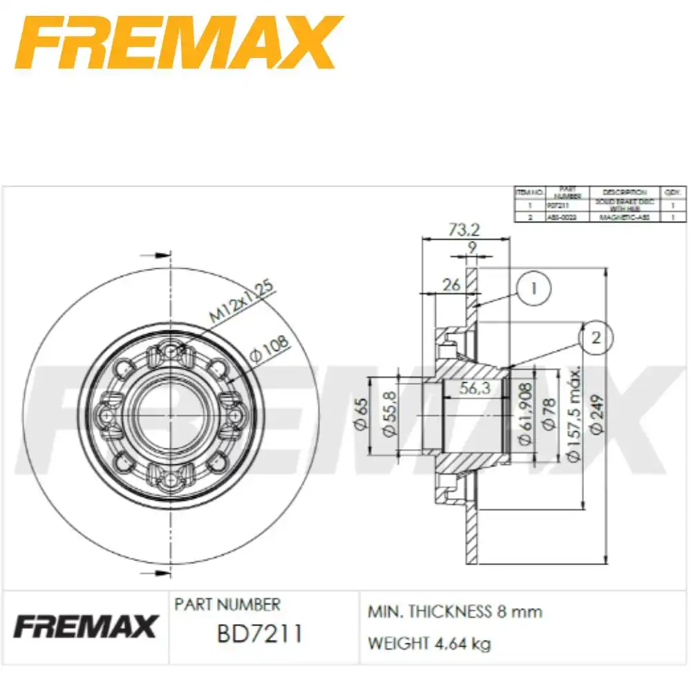 DISCO FREIO TRAS CITROEN C4 LOUNGE 1.6 2.0 16V 2013 ACIMA