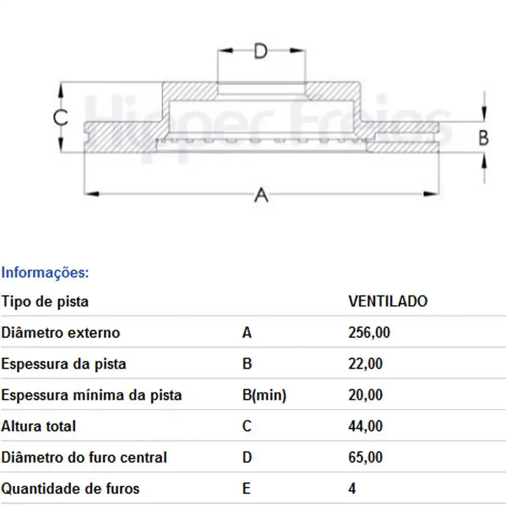 DISCO FREIO DIANTEIRO POLO TRACK 1.0 2023 ACIMA