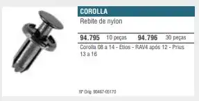 GRAMPO FIXACAO PARACHOQUE TOYOTA COROLLA 08/14 ETIOS PRIUS 1