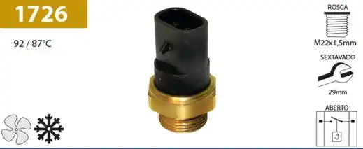 INTERRUPTOR RADIADOR FIAT PALIO 1.0 1.6 1996 A 2000 SEM AR