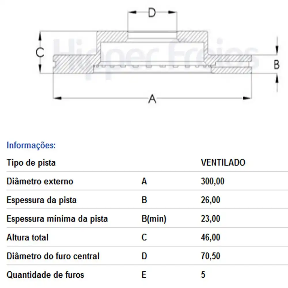 DISCO FREIO DIANTEIRO EQUINOX 2.0 2018 ACIMA VENTILADO