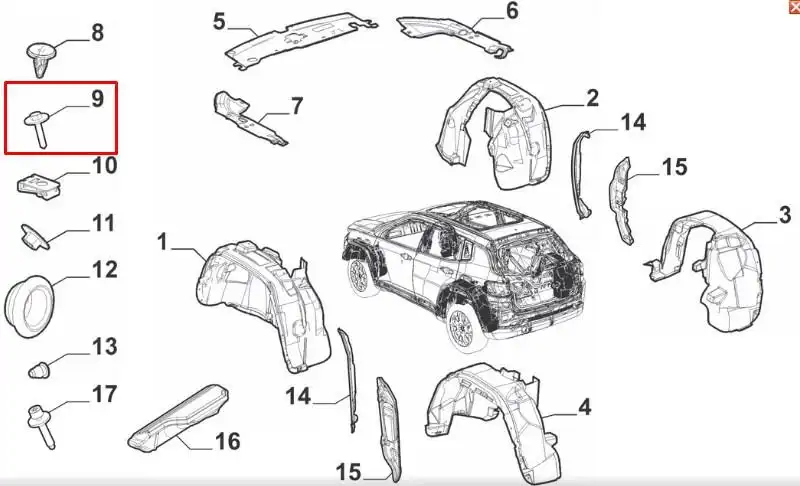 PARAFUSO PRESILHA PARACHOQUE PROTETOR PARALAMA JEEP