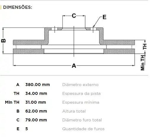 DISCO FREIO DIANTEIRO LAND ROVER RANGE ROVER SPORT 3.0 2010/
