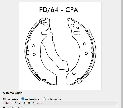 SAPATAS FREIO ESCORT 83/ APOLLO