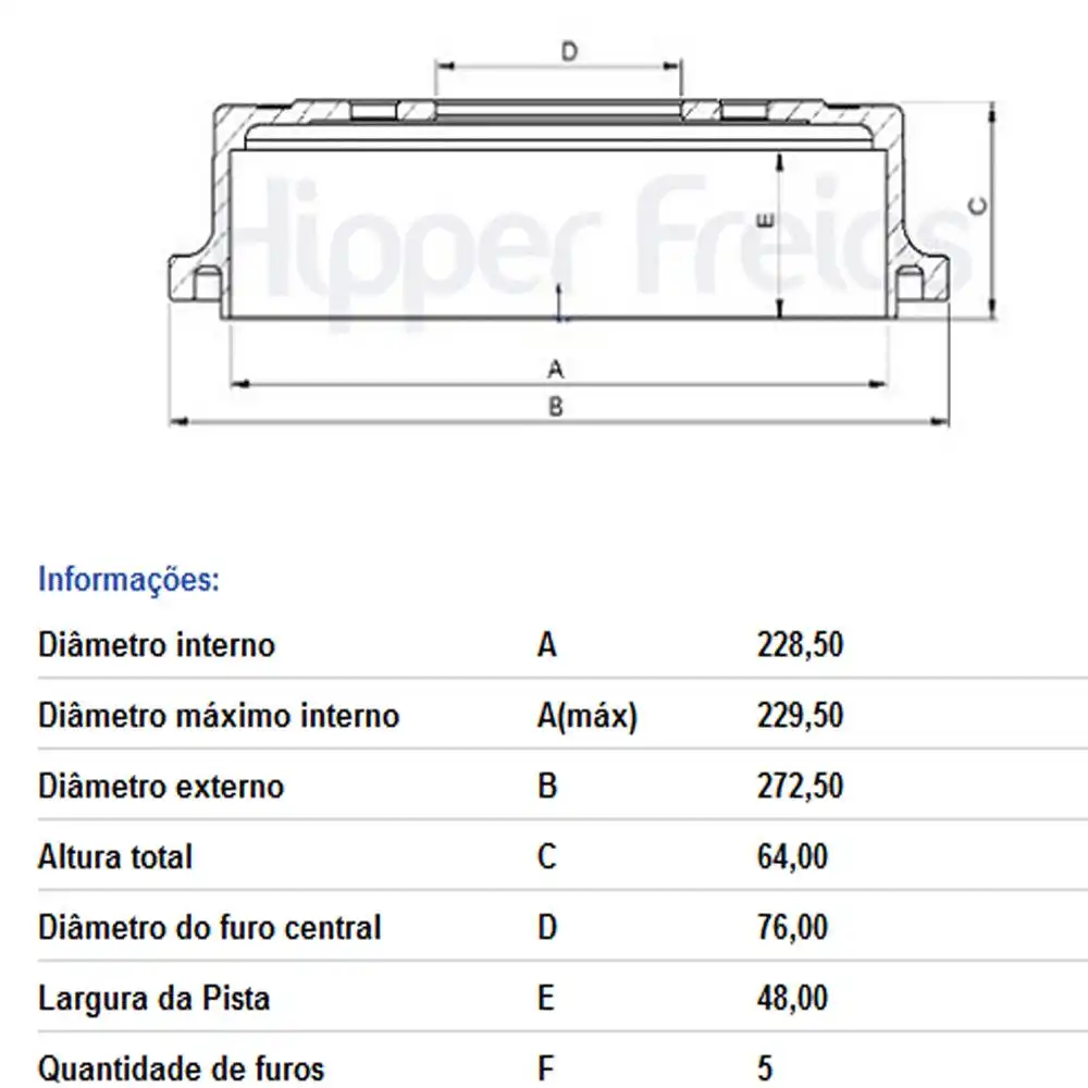 TAMBOR FREIO TRASEIRO KIA SOUL 1.6 16V 2009 A 2014
