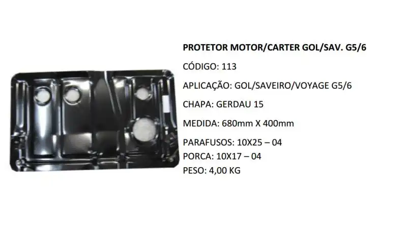PROTETOR MOTOR GOL PLUS 08/09 GER V  ( REFORCADO )