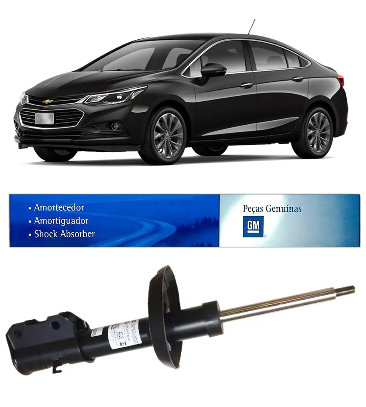 AMORTECEDOR DIANTEIRO CRUZE 1.4 TURBO 2017 ACIMA ESQUERDO