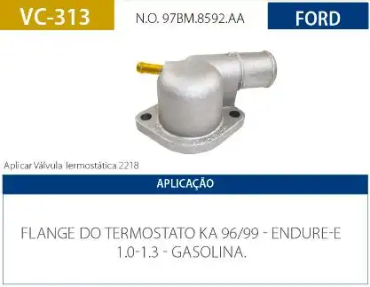 CAMARA VALVULA TERMOSTATICA FIESTA 1.0 1.3 1996 A 1999 ENDUR