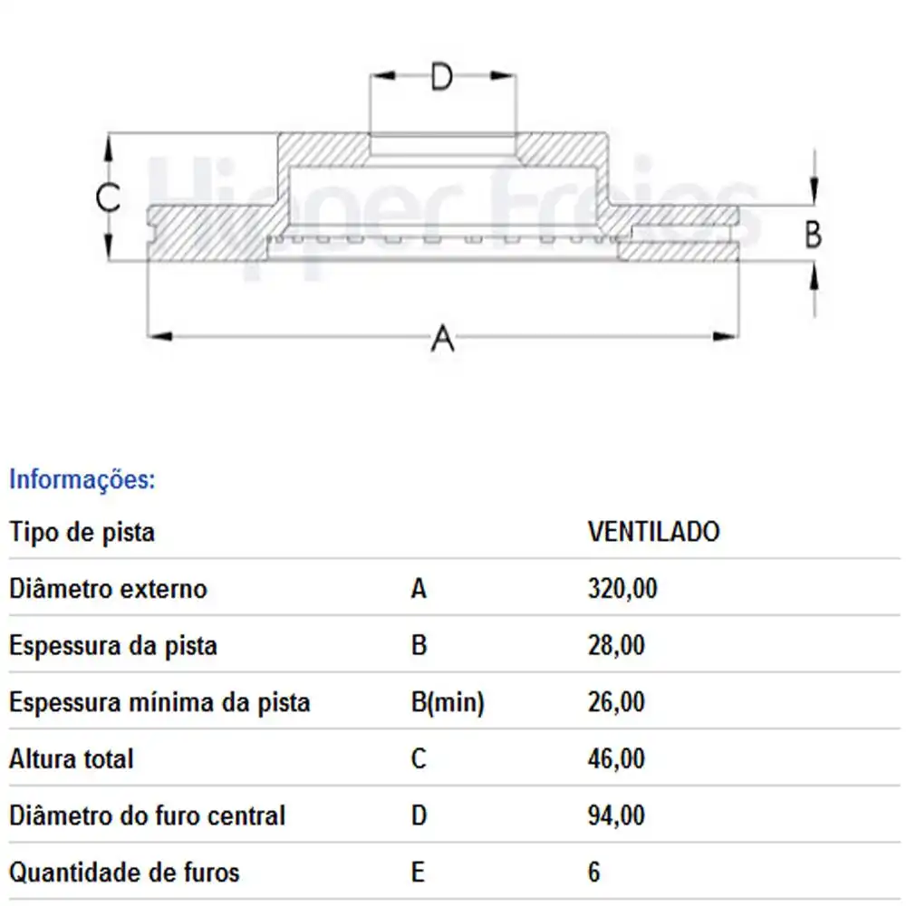 DISCO FREIO DIANTEIRO MITSUBISHI L-200 2.4 FLEX 2021 EM DIA