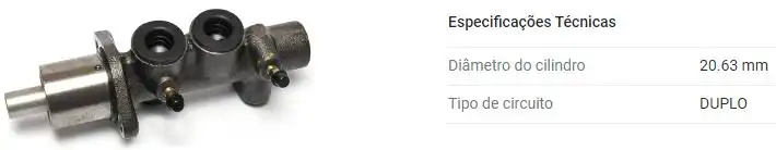 CILINDRO MESTRE FREIO CHEVETTE 86/ SIST. BOSCH