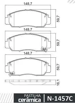 PASTILHA FREIO DIANTEIRA HONDA NEW CIVIC 2.0 2013/ CERAMICA