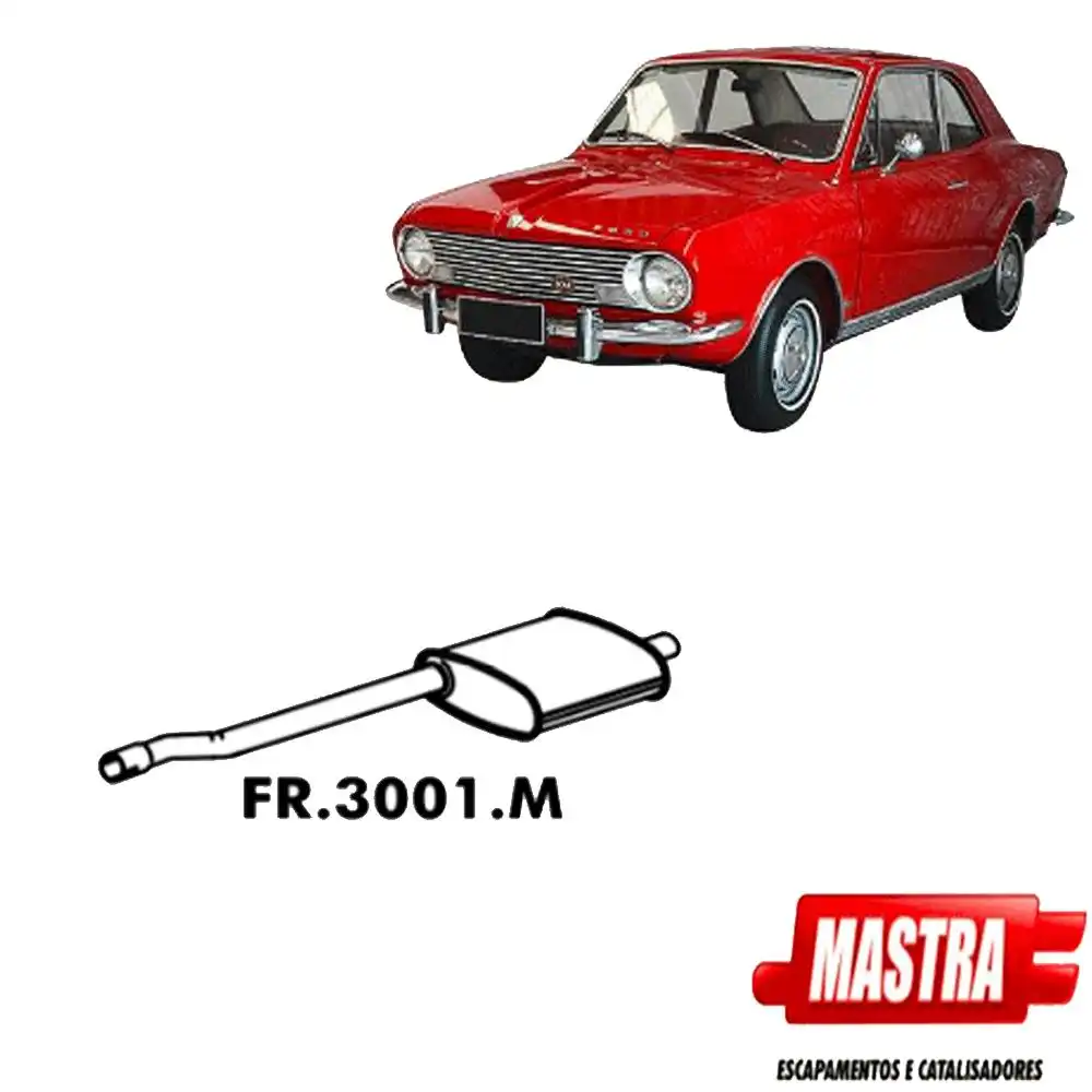 SILENCIOSO INTERMEDIARIO CORCEL 1 1972 A 1977 COM ABAFADOR (