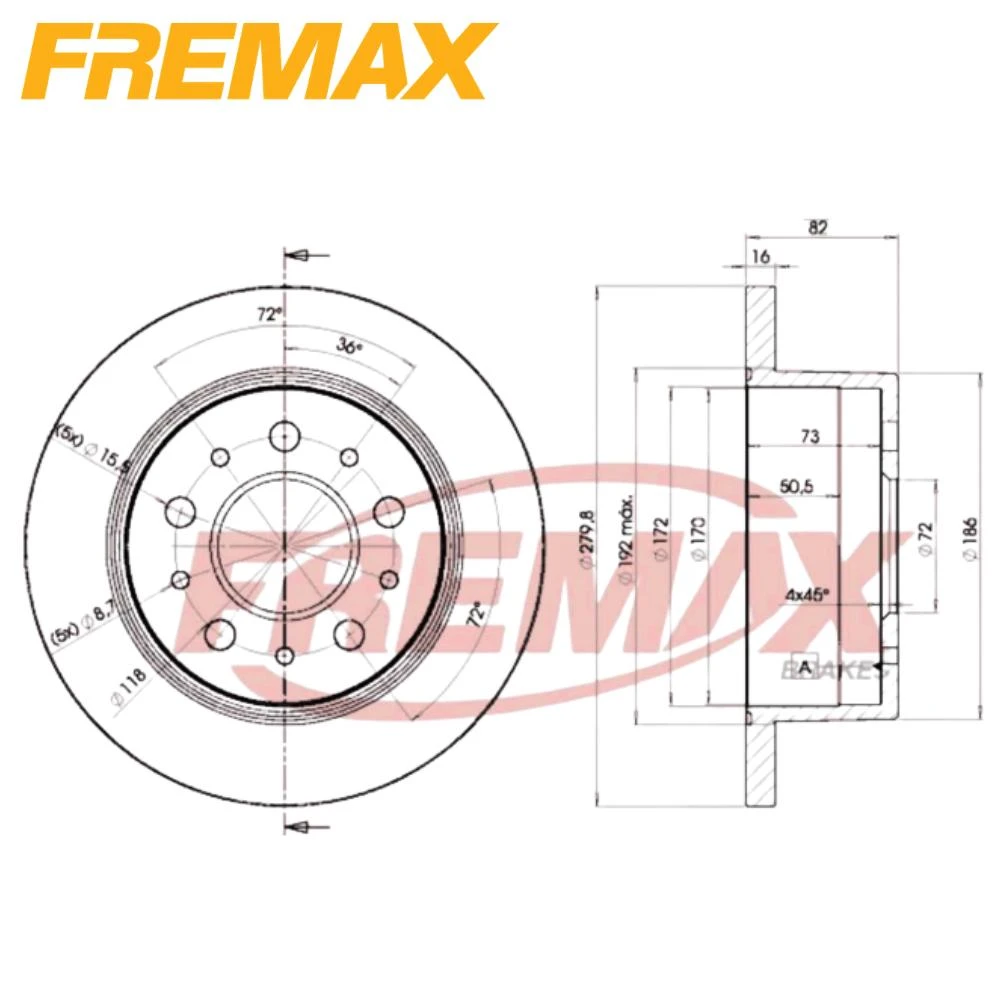 DISCO FREIO TRAS FIAT DUCATO 2.3 2.5 2.8 ARO 15 BOXER JUMPER