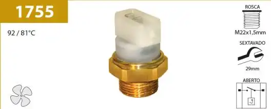 INTERRUPTOR RADIADOR GOL G2 G3 1.0 1.6 1995 A 2005 SEM AR