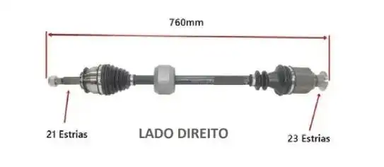 SEMI EIXO RENAULT LOGAN 1.0 16V 2008 A 2012 DIR S/ABS