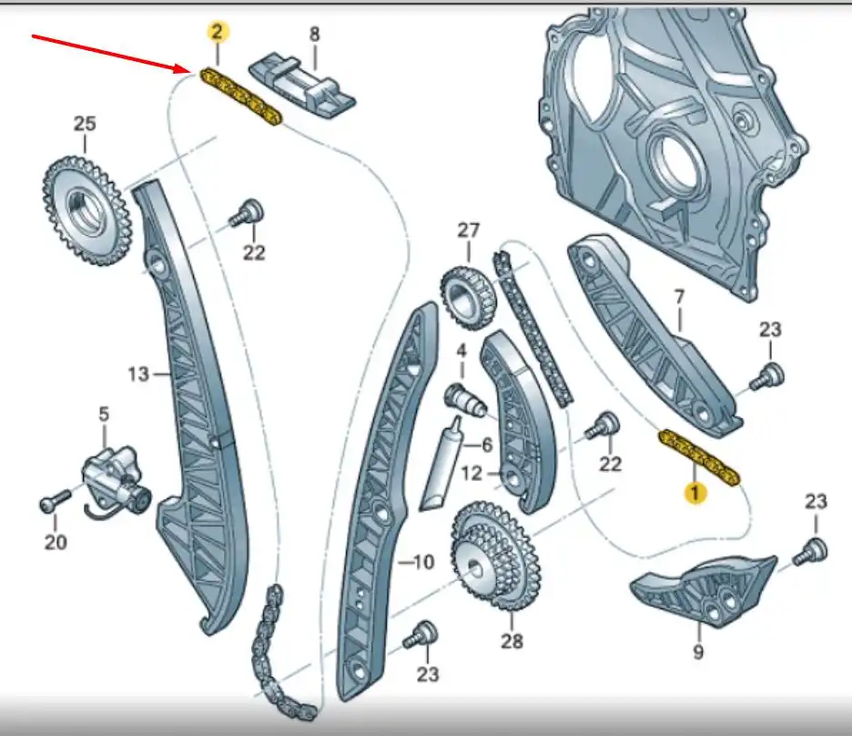 CORRENTE DISTRIBUICAO JETTA 2.0 TSI