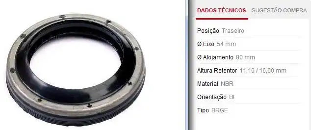 RETENTOR RODA TRAS F-1000 A-20 C-20 D-20 89/ SILVERADO 97/ S