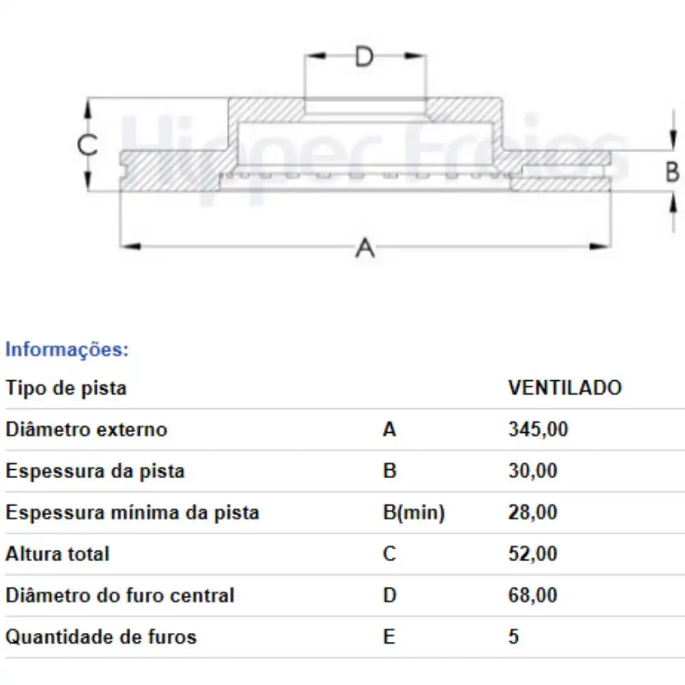 DISCO FREIO DIANTEIRO AUDI A4 2.0 2014 A 2016 VENTILADO