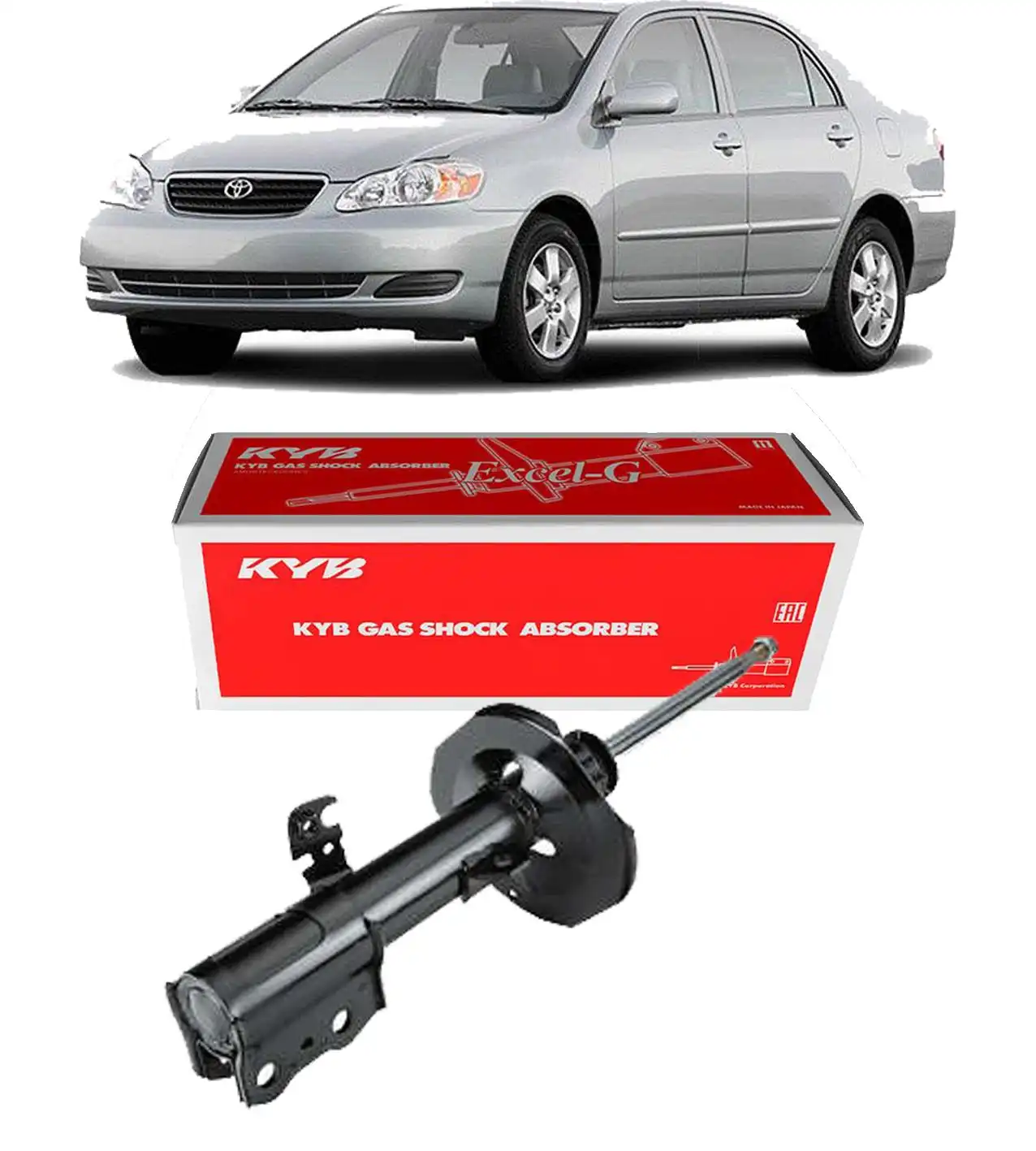 AMORTECEDOR DIANTEIRO TOYOTA COROLLA 2002 A 2008 DIREITO